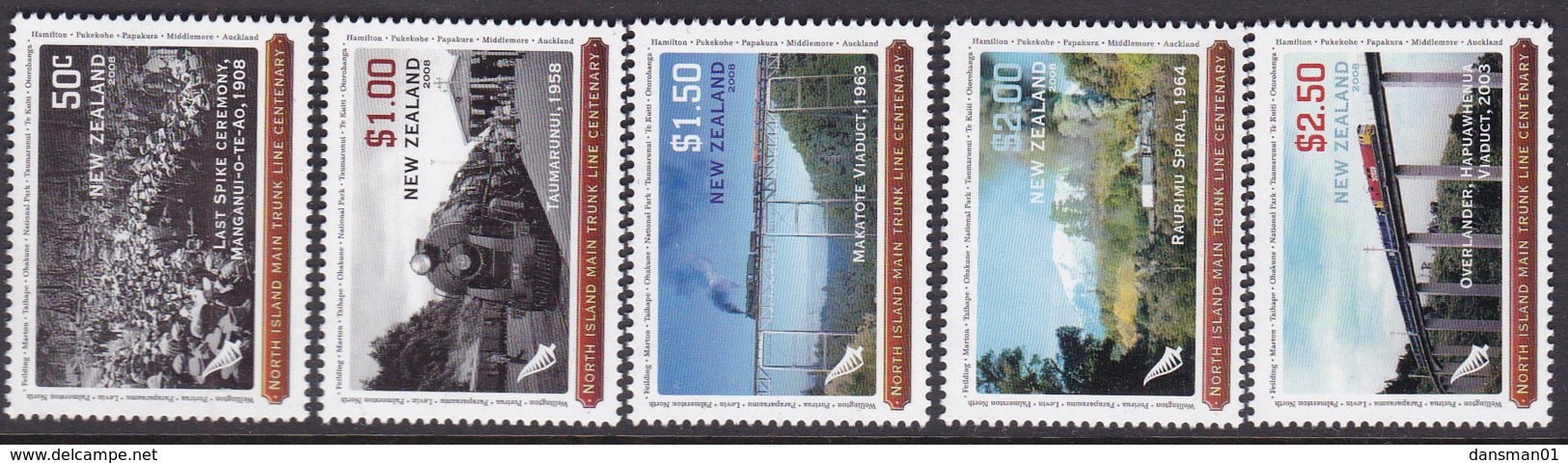 New Zealand 2008 Trunk Line Sc 2202-06 Mint Never Hinged - Nuevos