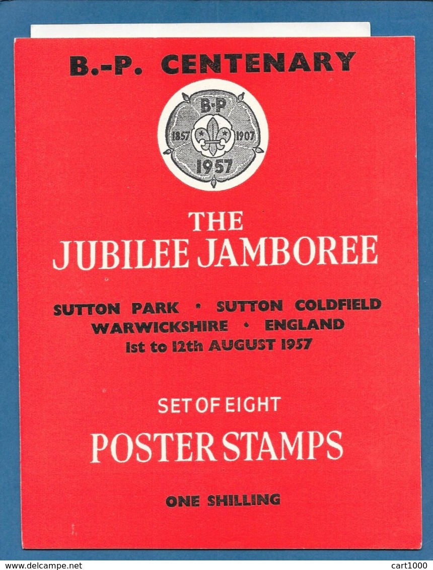 B.-P. CENTENARY THE JUBILEE JAMBOREE SET OF EIGHT POST STAMPS 1957 SCOUT - Cinderella
