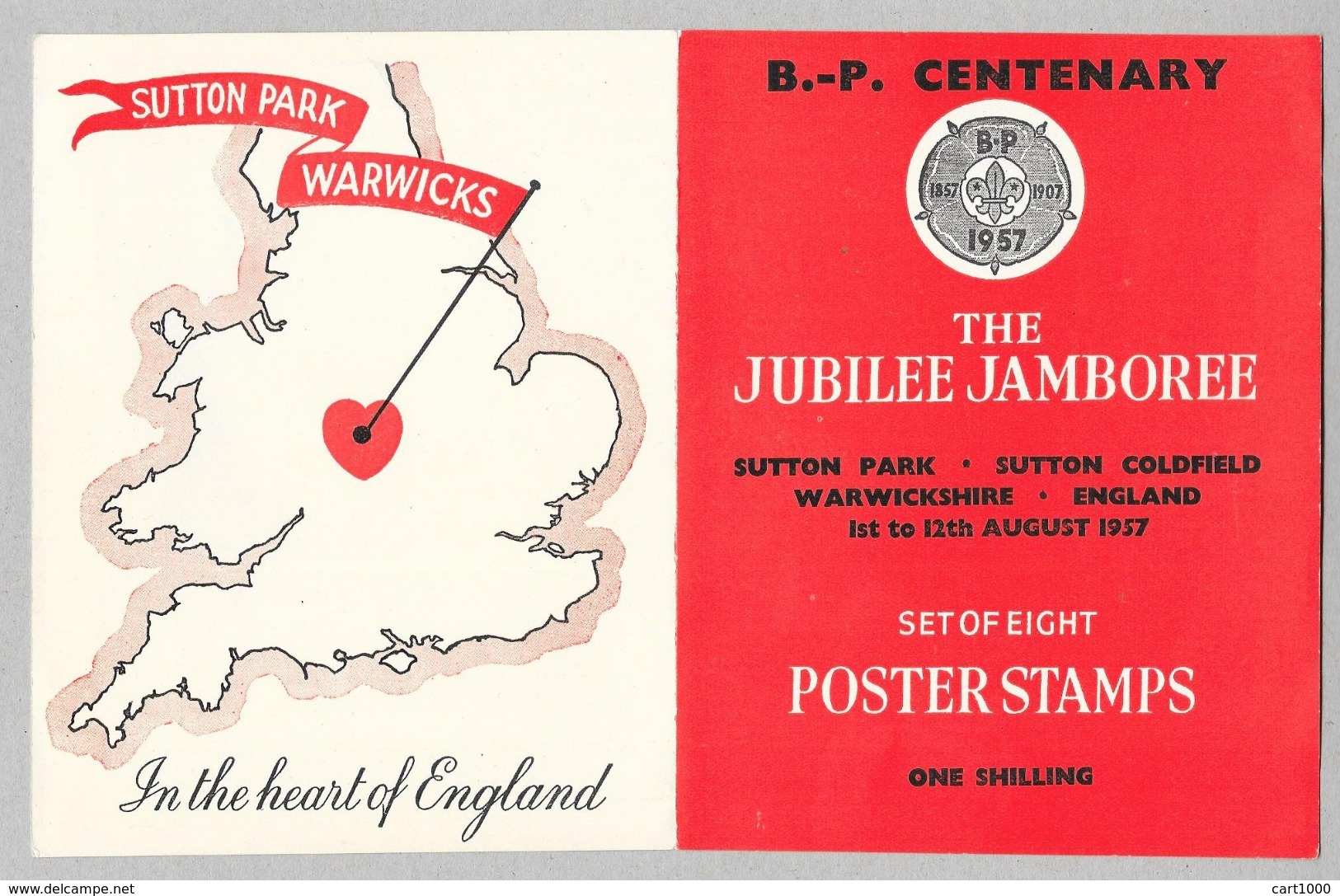 B.-P. CENTENARY THE JUBILEE JAMBOREE SET OF EIGHT POST STAMPS 1957 SCOUT - Cinderellas