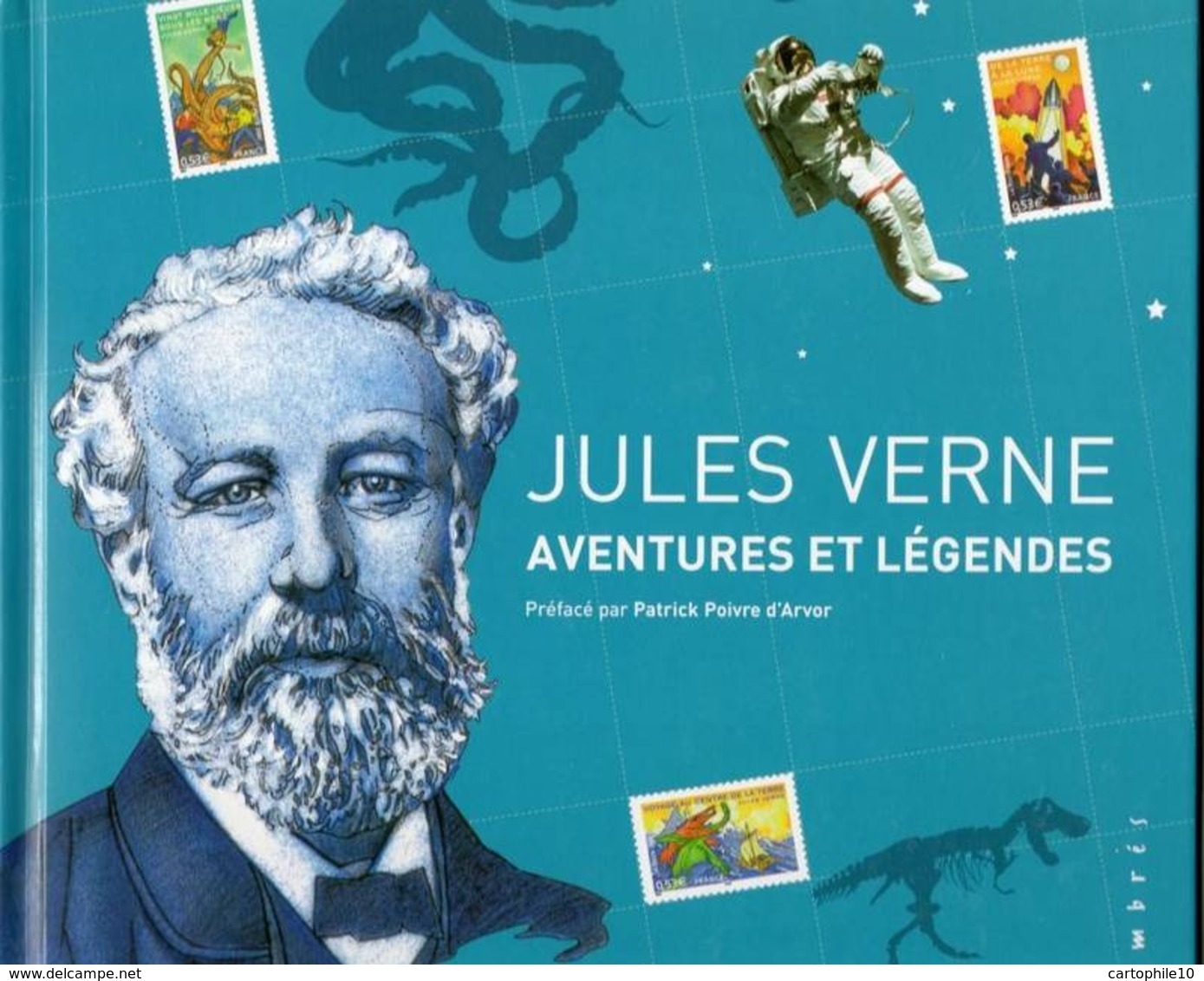 A SAISIR  TRES BELLE COLLECTION SUR JULES VERNE  ( le livre aventures et légendes  + 36 documents philatéliques )