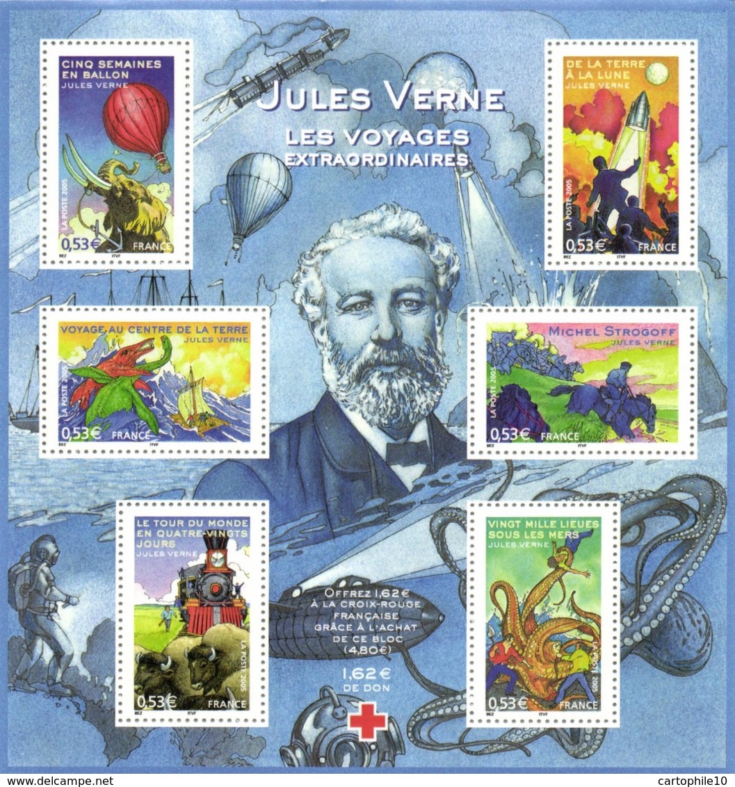 A SAISIR  TRES BELLE COLLECTION SUR JULES VERNE  ( le livre aventures et légendes  + 36 documents philatéliques )