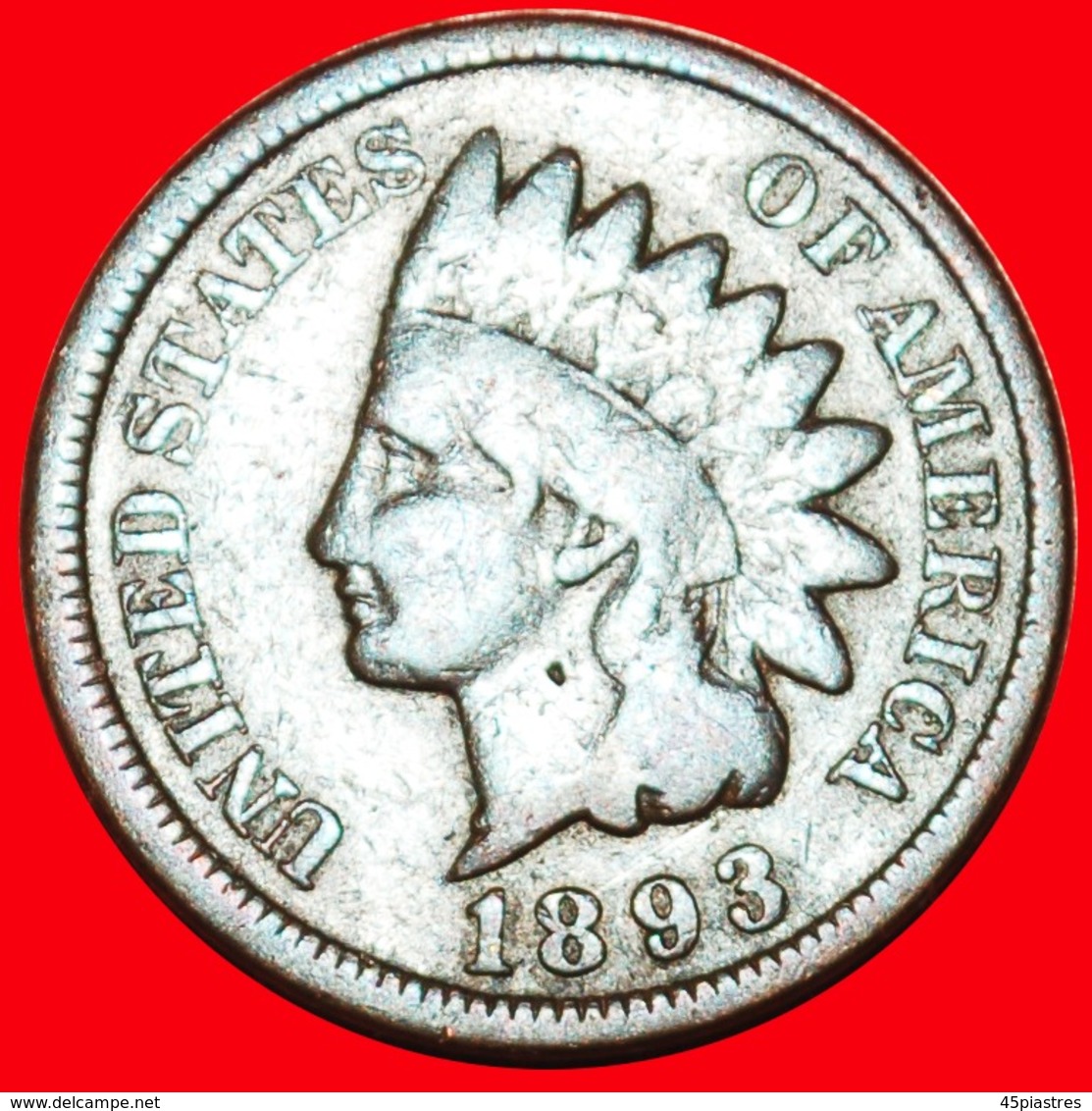 + INDIAN HEAD (1864-1909): USA ★ 1 CENT 1893! LOW START ★ NO RESERVE! - 1859-1909: Indian Head