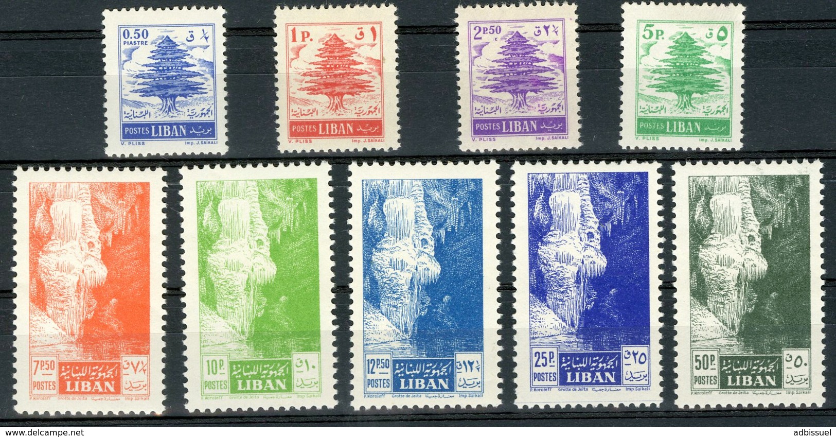 LIBAN N° 109 à 117 Série Complète "cèdre" Et "Grotte De Jeita" 9 Valeurs Neuves Sans Charnières ** (MNH). TB Cote 28 € - Libanon