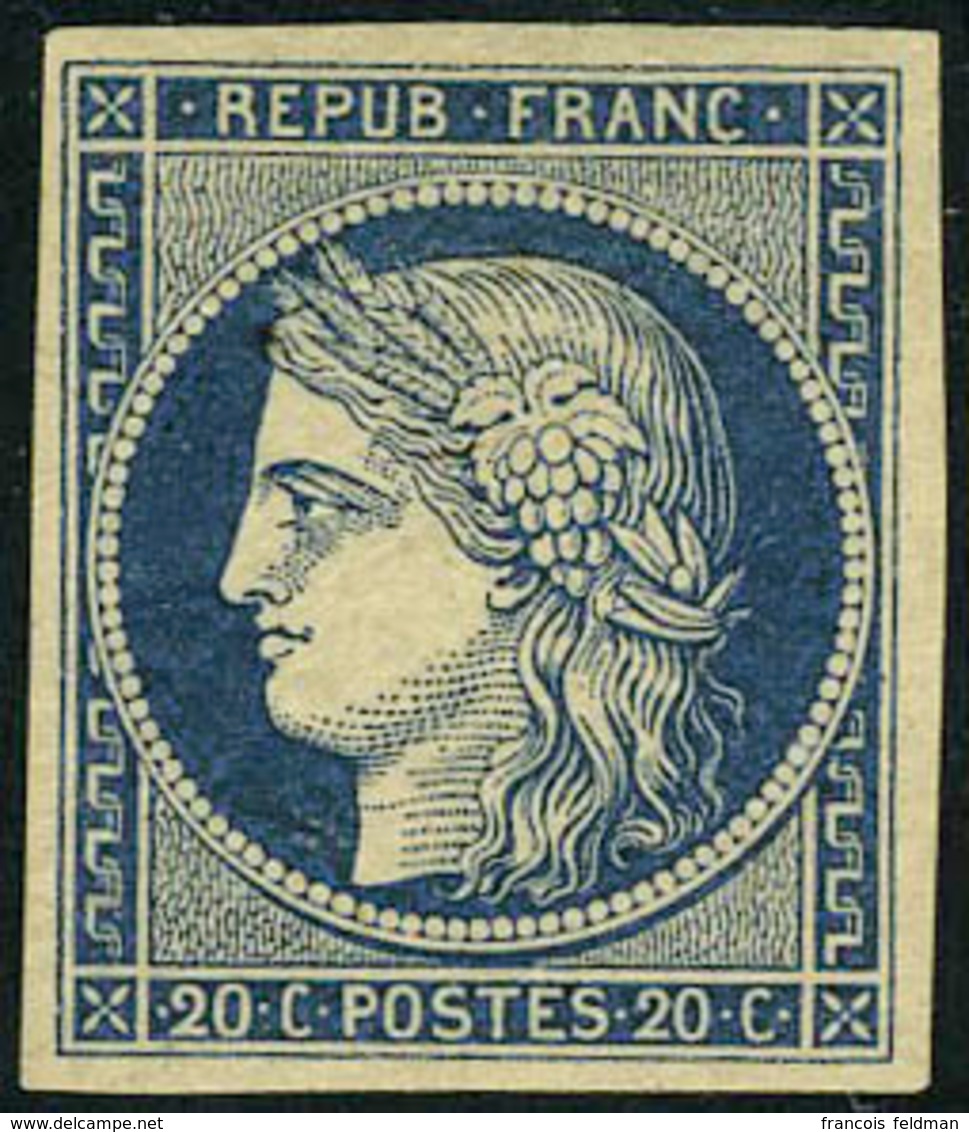 Neuf Avec Charnière N° 8a, 20c Bleu Foncé, TB, Signé Calves + Brun + Certificat - Otros & Sin Clasificación