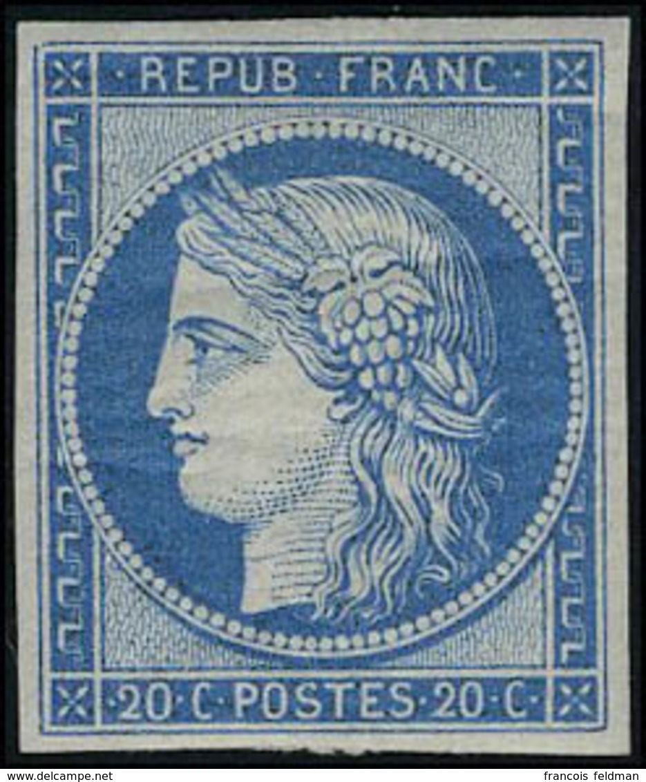 Neuf Avec Charnière N° 8f, 20c Bleu Réimpression Superbe - Autres & Non Classés