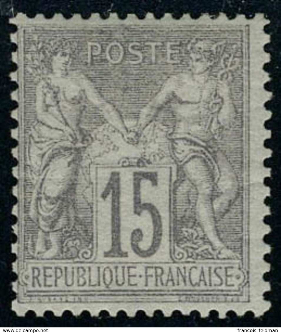 Neuf Avec Charnière N° 66, 15c Gris, Type I, Cl, T.B. Signé Calves - Other & Unclassified