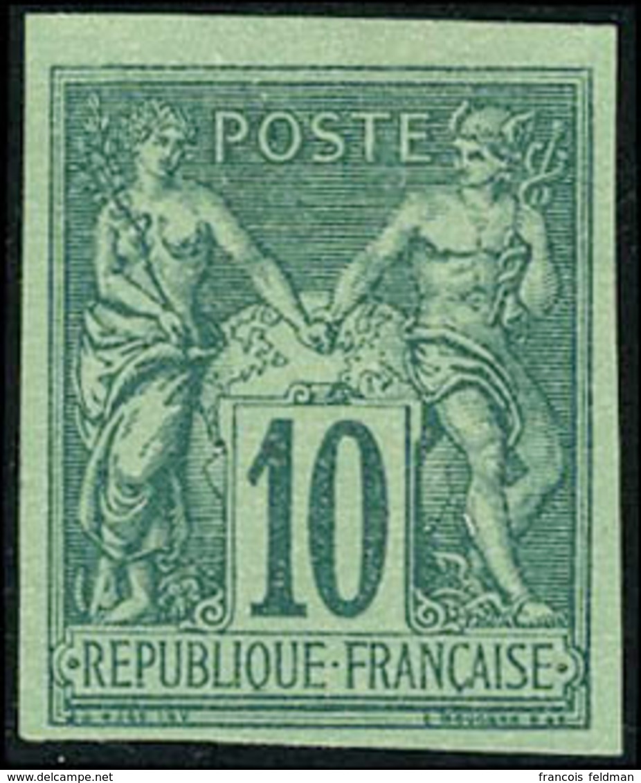 Neuf Sans Gomme N° 76d, 10c Vert, Type II N.D., Réimpression Granet, TB, Signé Guy - Other & Unclassified