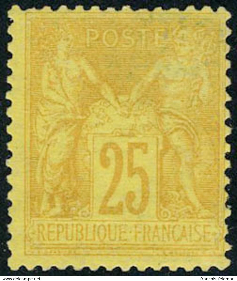 Neuf Avec Charnière N° 92, 25c Bistre Sur Jaune, TB - Other & Unclassified