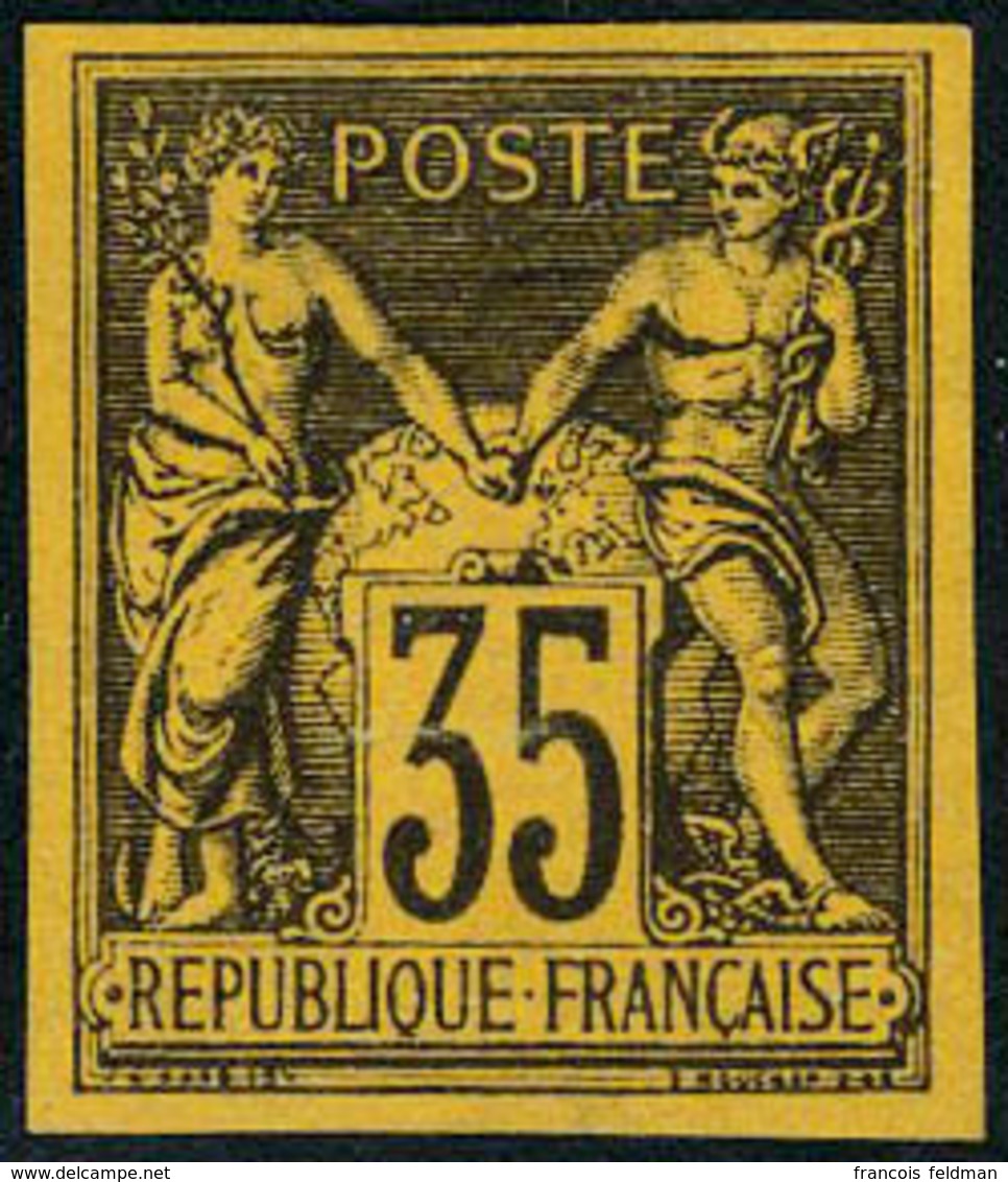 Neuf Sans Gomme N° 93d, 35c Violet Sur Orange N.D., Réimpression Granet, TB, Signé Guy - Other & Unclassified