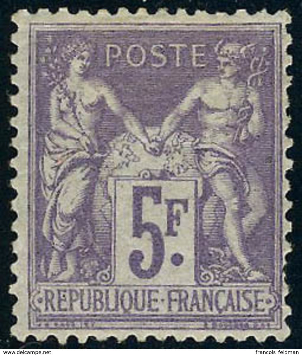 Neuf Avec Charnière N° 95, 5f Violet, Bien Centré, 1 Dent Courte Sinon T.B. - Other & Unclassified