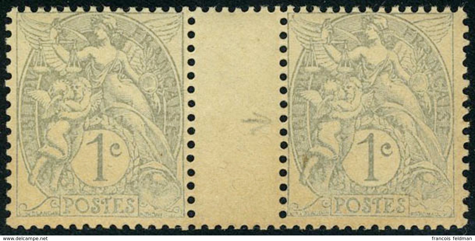 Neuf Sans Charnière N° 107b,1c Type Blanc Types IA Et IB, Paire Interpanneau, TB - N° Et Cote Spink-Maury - Other & Unclassified