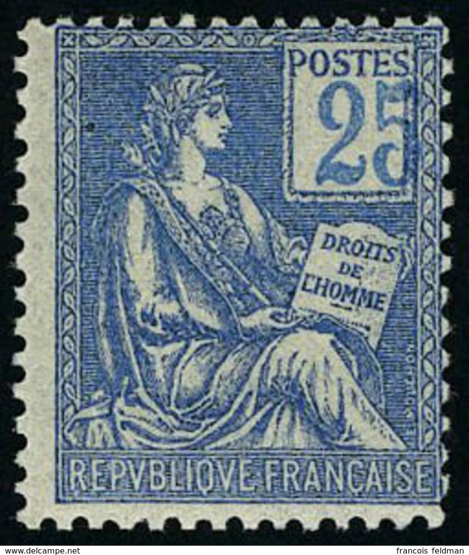 Neuf Sans Charnière N° 114a, 25c Bleu Chiffres Déplacés, Superbe Et Rare - Other & Unclassified