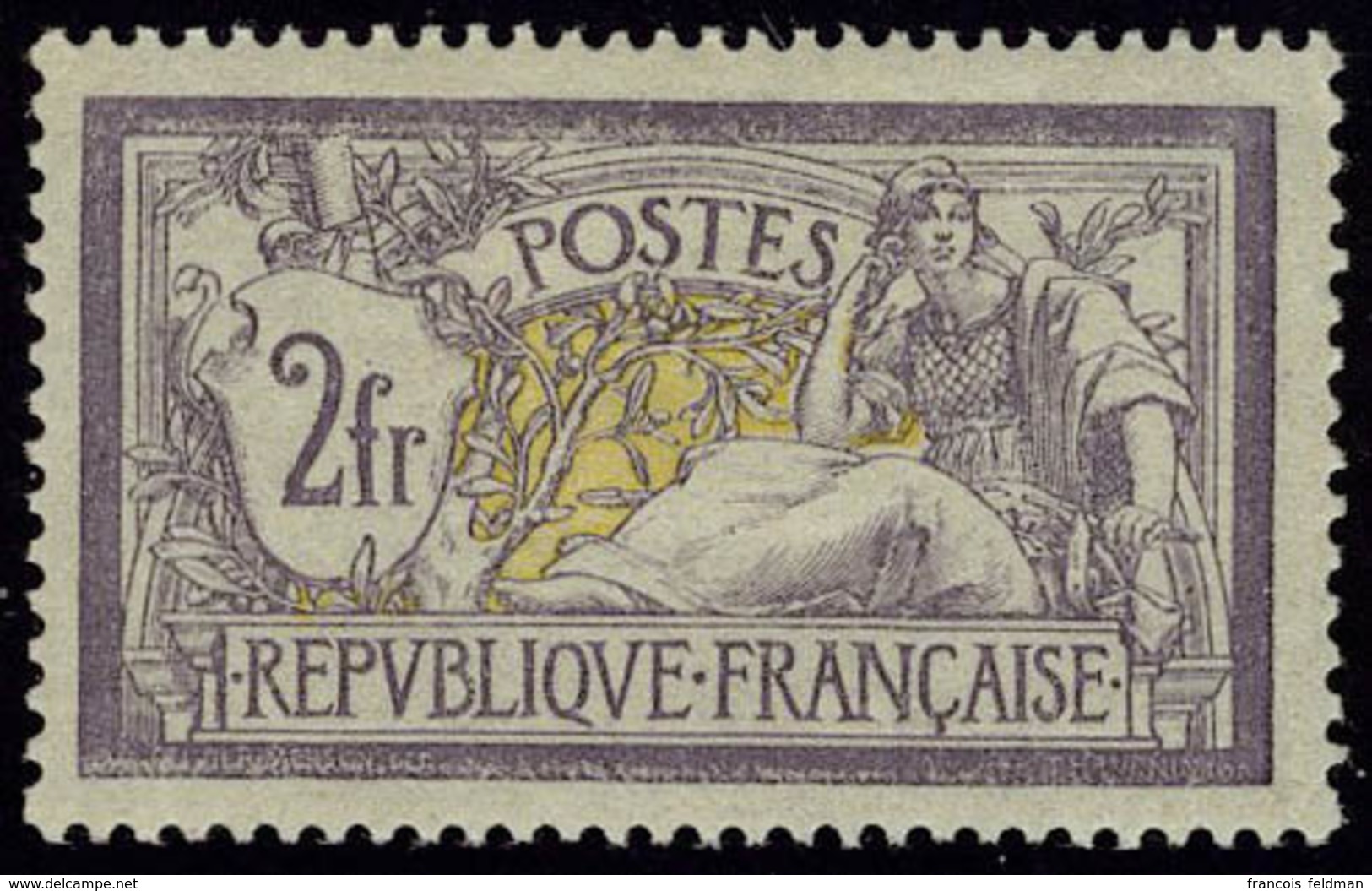 Neuf Avec Charnière N° 122, 2f Merson Violet Et Jaune, Excellent Centrage, T.B. - Other & Unclassified