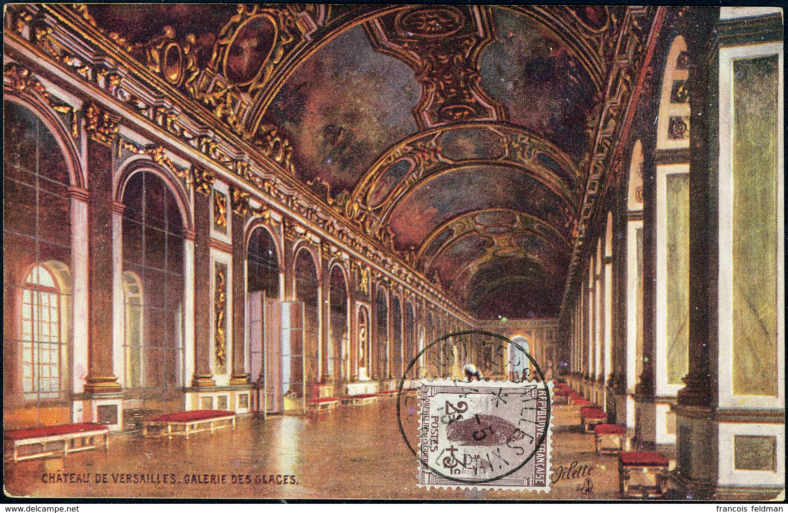 Lettre N° 148, 2c + 3c Orphelins S/CP Illustrée (Versailles - Galerie Des Glaces), Càd De Versailles Congrés De La Paix  - Other & Unclassified