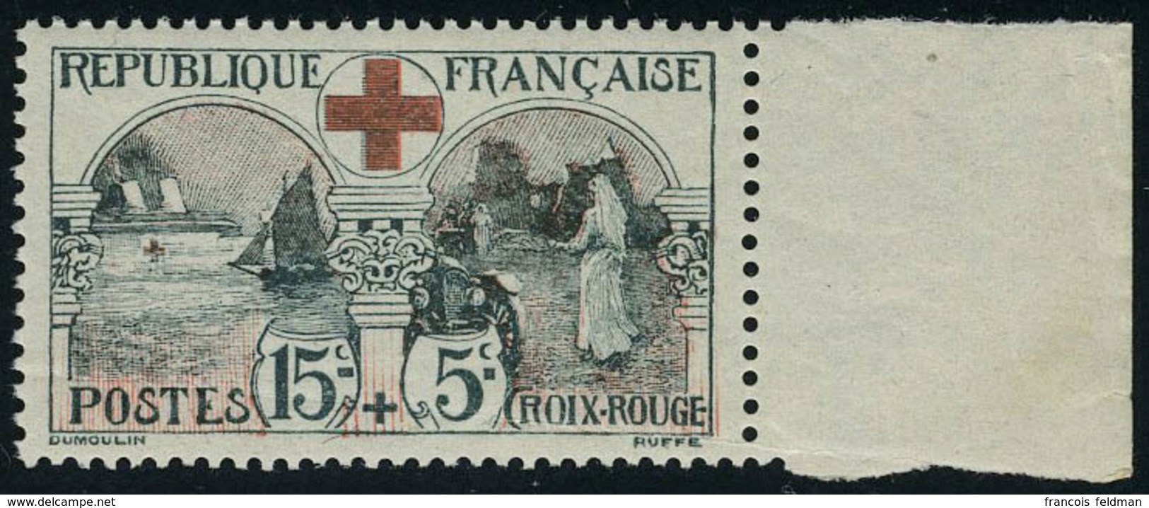 Neuf Sans Charnière N° 156, 15 + 5c Croix Rouge, Léger Pli Sinon T.B. - Other & Unclassified