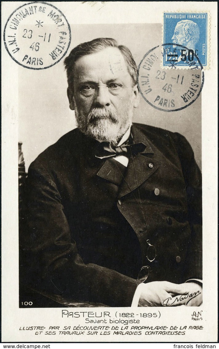 Lettre N° 222, 50c Sur 1f25 Pasteur S/CP Maximum (Ed. A.N. : Portrait), Càd U.N.I. Cinquantenaire De La Mort De Pasteur  - Other & Unclassified
