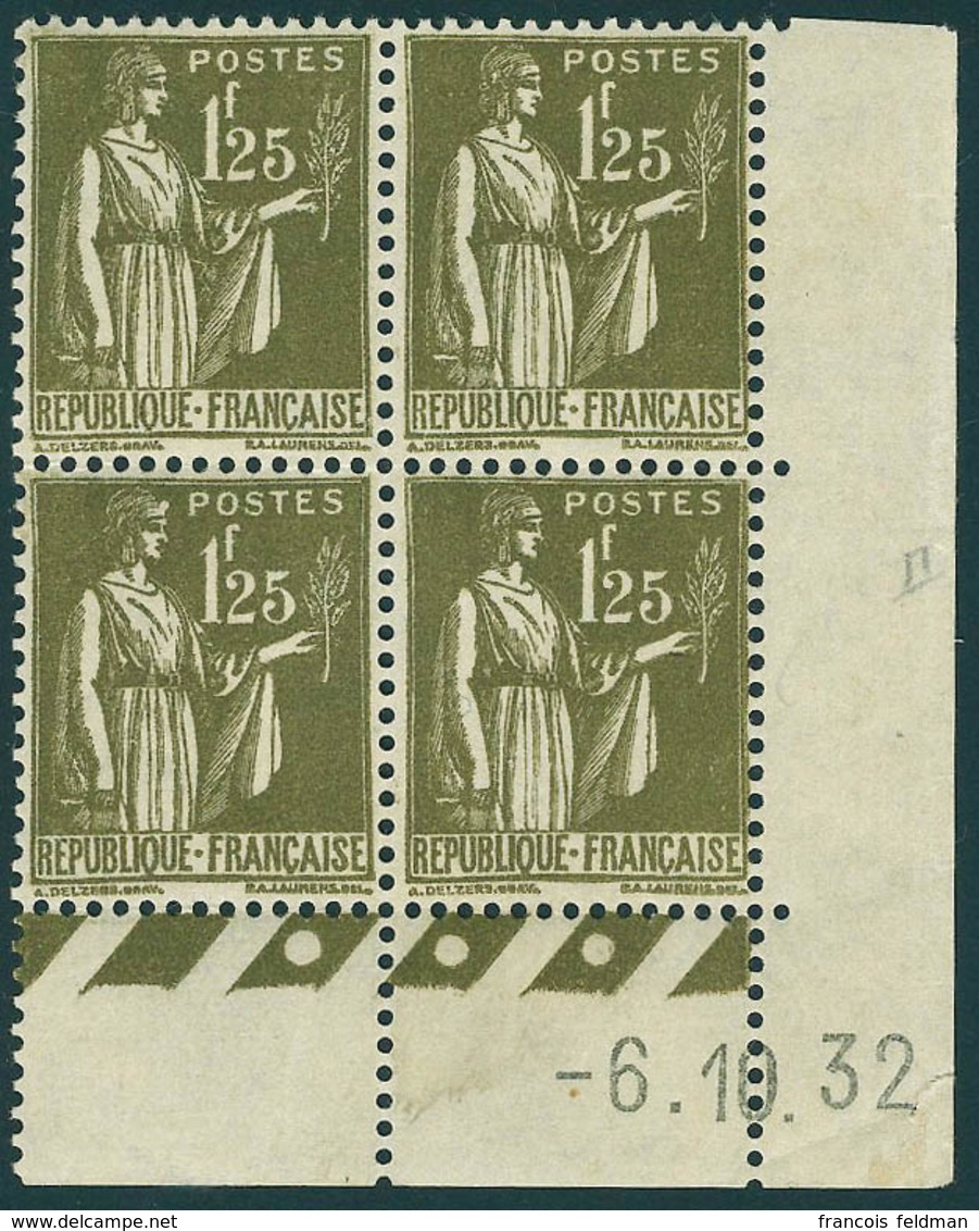 Neuf Sans Charnière N° 287, 1f25 Olive Type Paix, Bloc De 4 CD 6.10.32, T.B. - Other & Unclassified