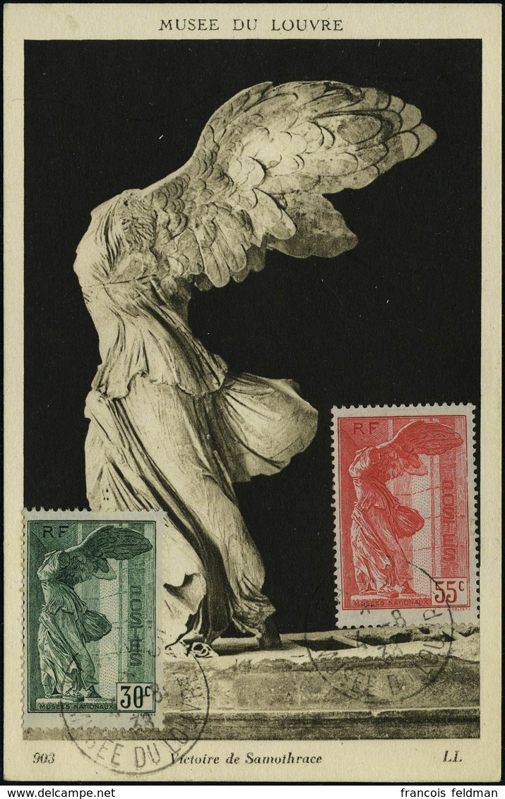 Lettre N° 354/5, La Paire Samothrace Obl Sur Sur Carte Maximum Du Musée Du Louvre, Les 2 Valeurs Sur La Même Carte, RR - Other & Unclassified