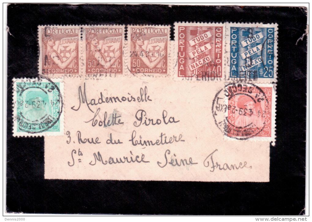 1939- Enveloppe De Deuil Très Bel  Affranchissement  Composé  Pour La France - Lettres & Documents