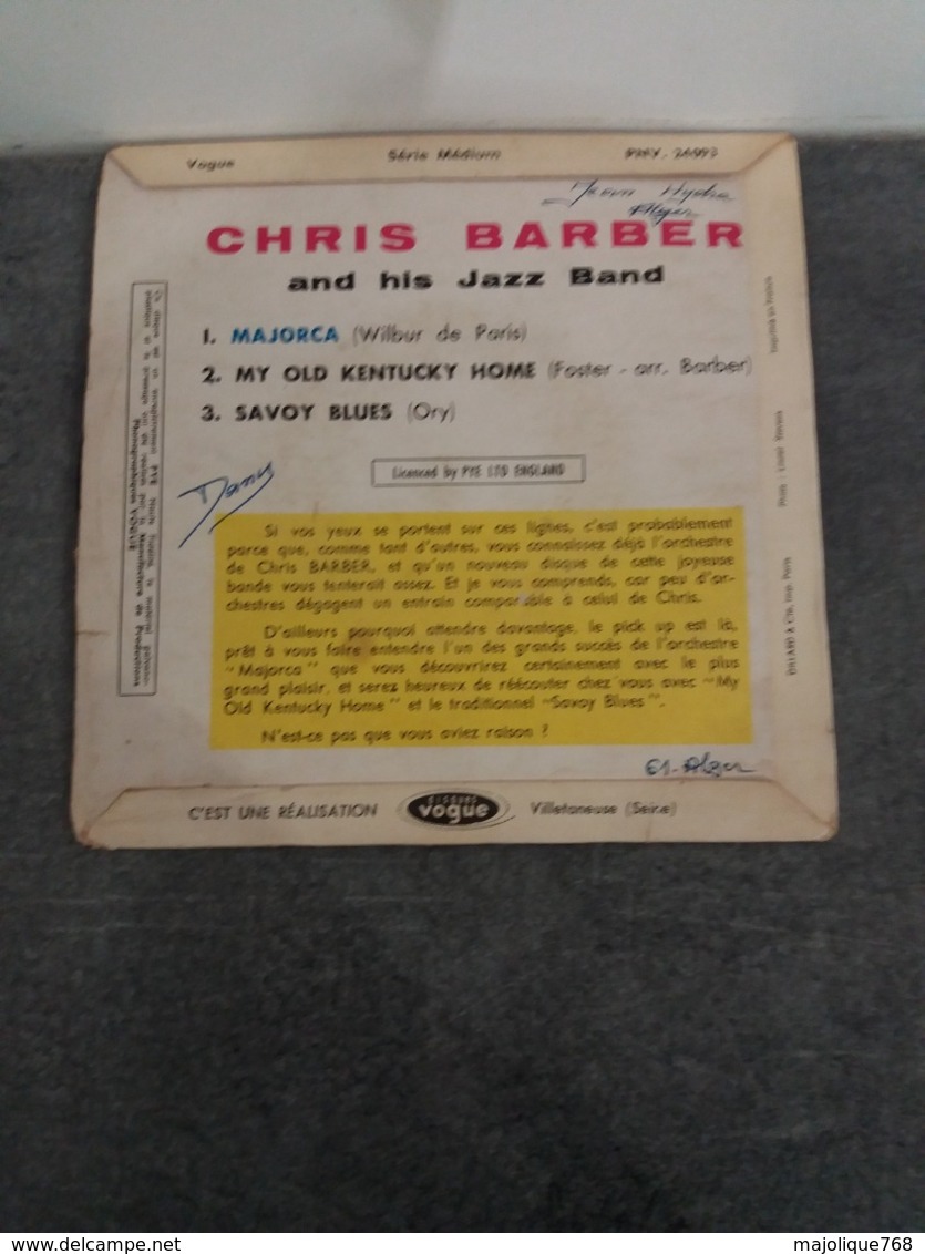 Chris Barber And His Jazz Band - Majorca - Savoy Blues - Vogue PNV. 24093 - 1960 - Jazz
