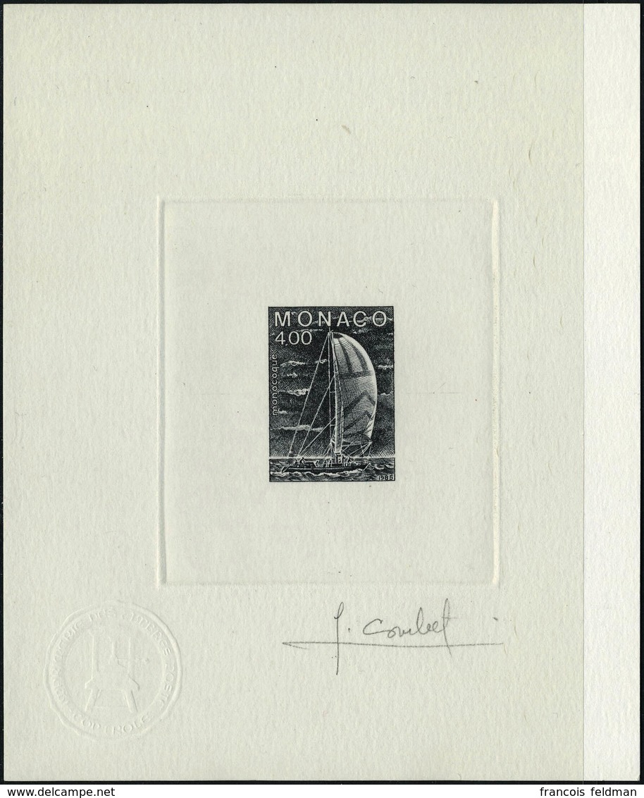 N° 1488/90, 3 Val Bateaux Course Transatlantique Monaco New York, épreuves D'artiste En Noir Signée J Combet T.B. - Other & Unclassified