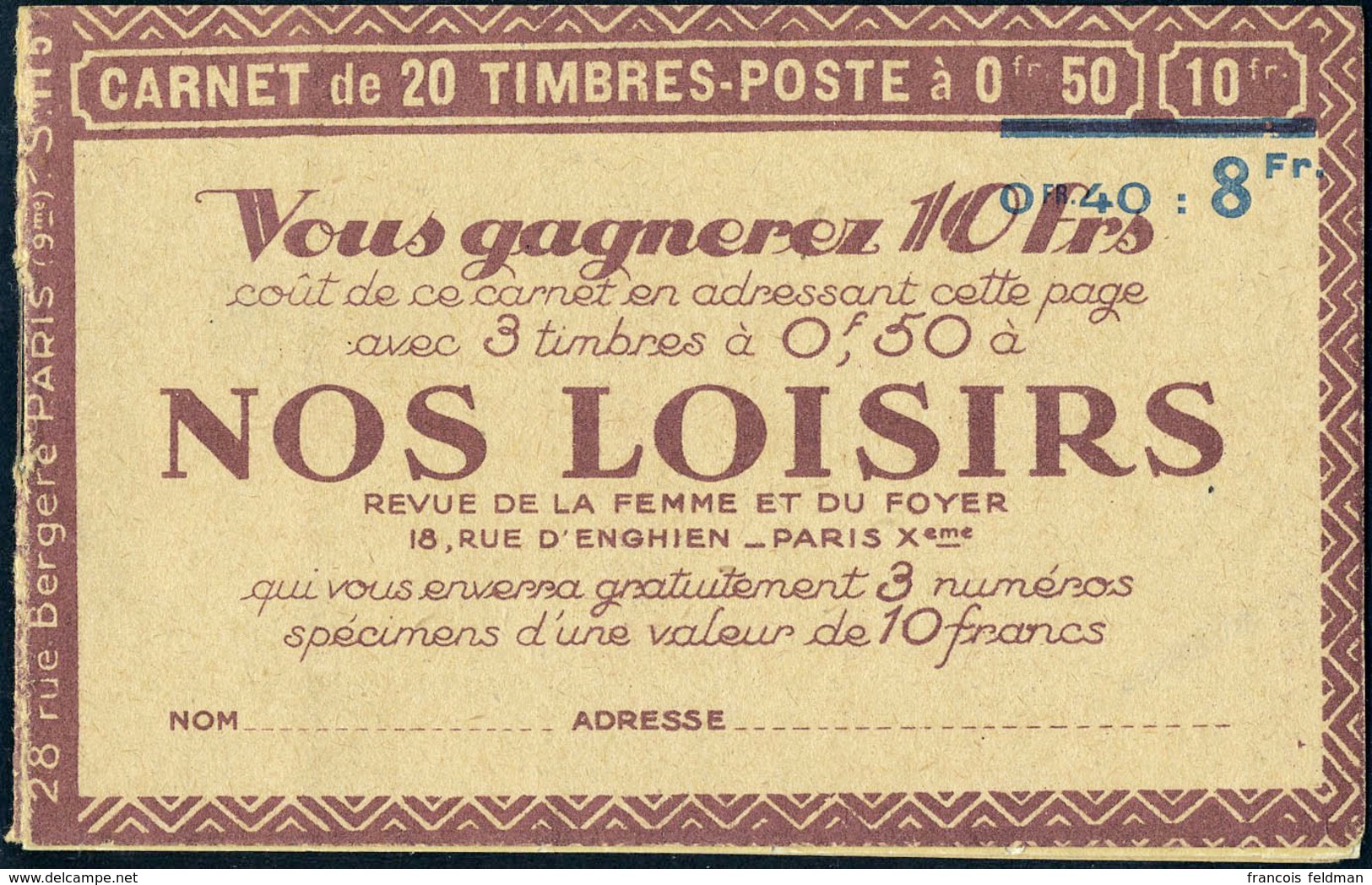 Neuf Sans Charnière N° 45, 40c Mosquée Sidi-Abderhaman, Carnet De 20t. GREY-POUPON-URODONAL-GUYOT-GYRALDOSE, S.115 Surch - Other & Unclassified