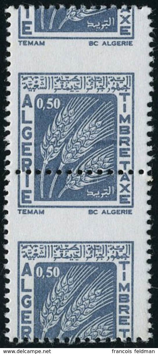 Neuf Sans Charnière N° 68, 50c Bleu Noir Paire Vert.  Très Belle Variété De Piquage à Cheval, T.B. - Other & Unclassified