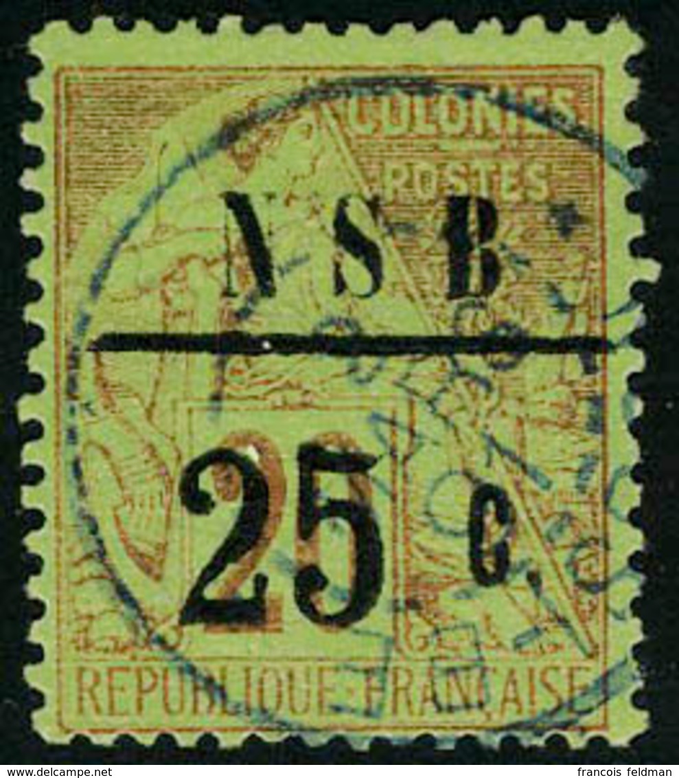 Oblitéré N° 10, 25c S/20c (Type I), TB, Signé Bernichon - Other & Unclassified