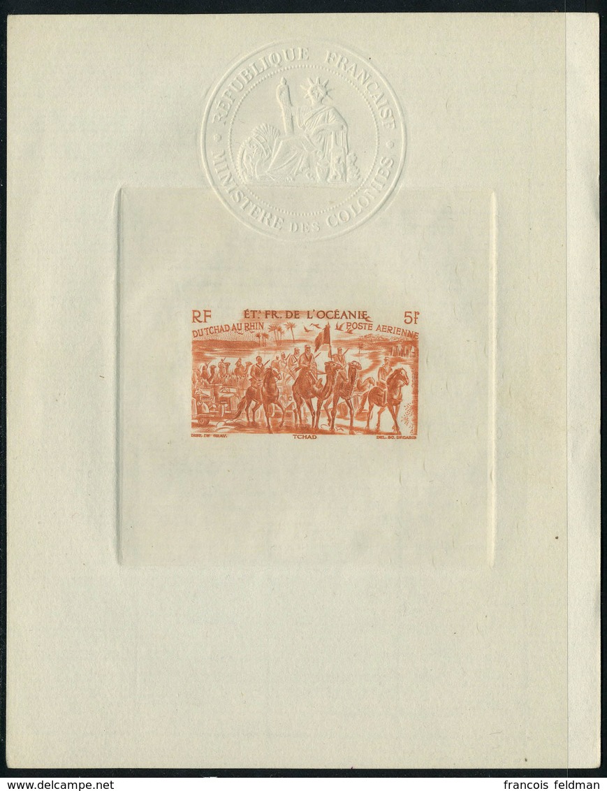 N° 20, + 25 +26, 5, 25 Et 50f Tchad Au Rhin, épreuves D'artiste Cachet à Sec Du Ministère Des Colonies, T.B. - Other & Unclassified