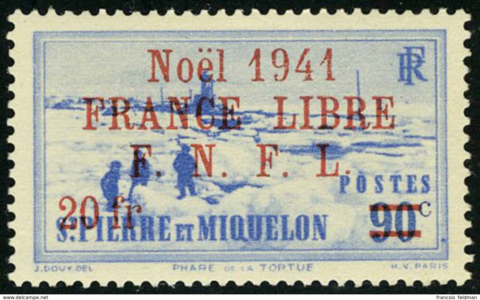 Neuf Avec Charnière N° 212/31, La Série France Libre Noël 1941 En Rouge, TB, Signé Calves - Other & Unclassified