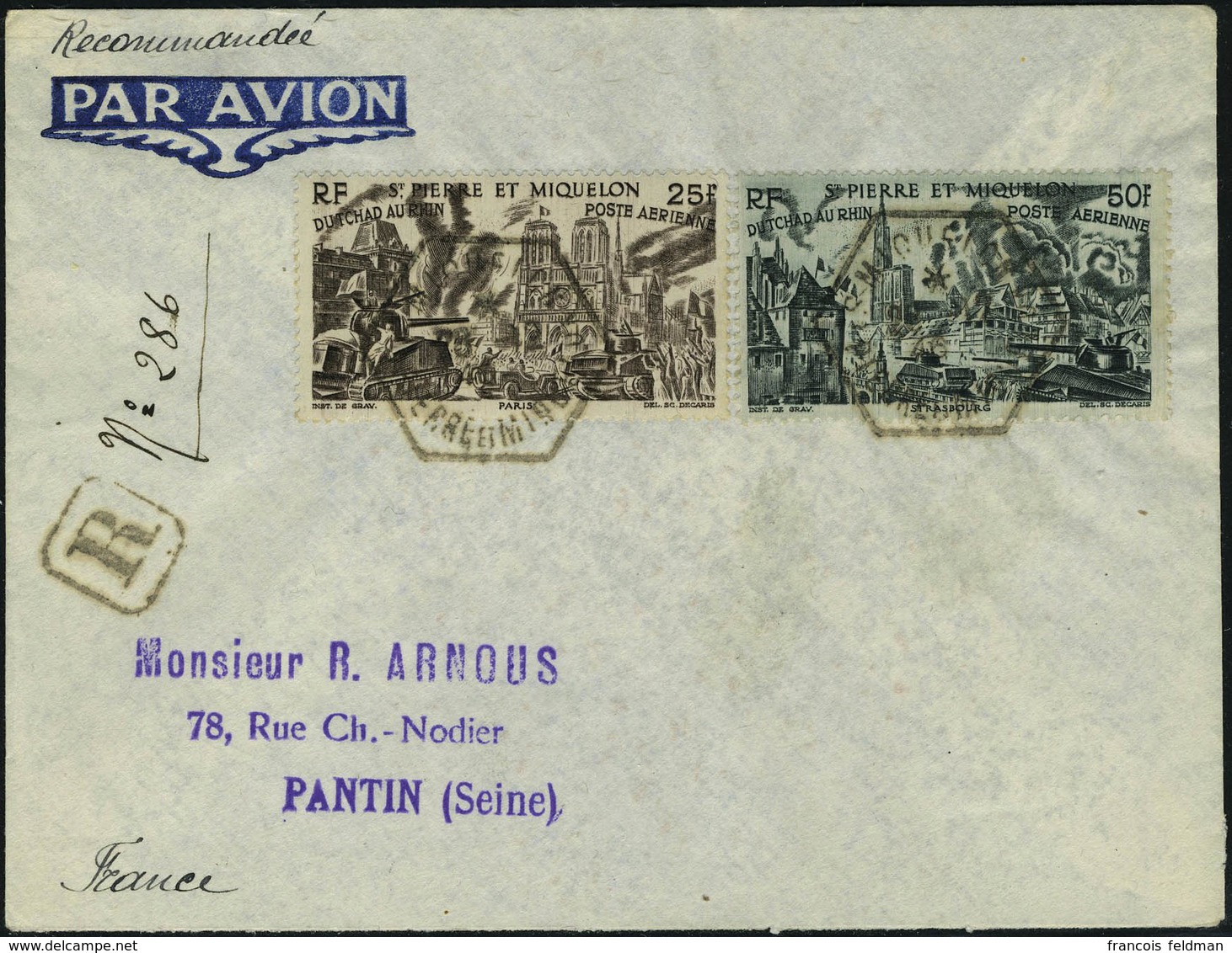 Lettre N° 12/15, Sur LR De St Pierre Et Miquelon 26.12.46 + N° 16 Er 17 Sur LR Càd Hexagonal De Miquelon 26.12.46, Les 2 - Other & Unclassified