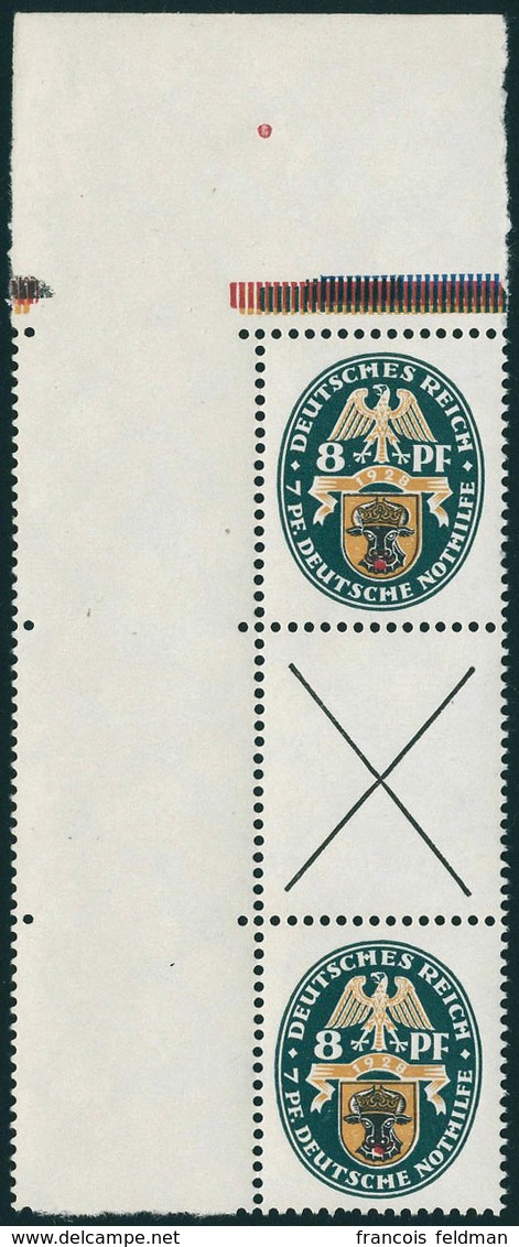 Neuf Sans Charnière N° 417, 8pf + Croix + 8 Pf, Paire Verticale, Cdf, Superbe, Michel S 55 - Other & Unclassified