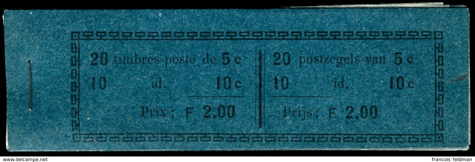 Neuf Sans Charnière N° 74, Carnet à 2f Incomplet (5c X 3 + 2x 10c X 2ex) Couverture Bleue Foncée, T.B. - Other & Unclassified