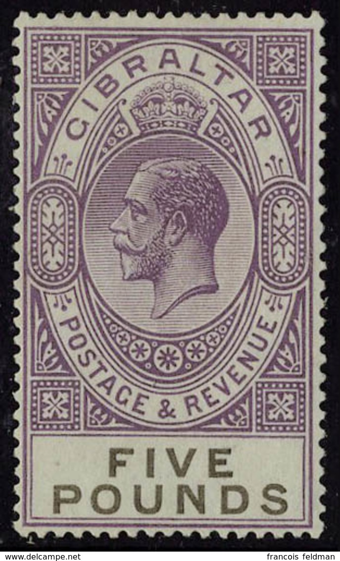 Neuf Sans Charnière N° 90, 5£ Violet Brun Et Noir, T.B. Signé Diéna, Holcombe. - Other & Unclassified