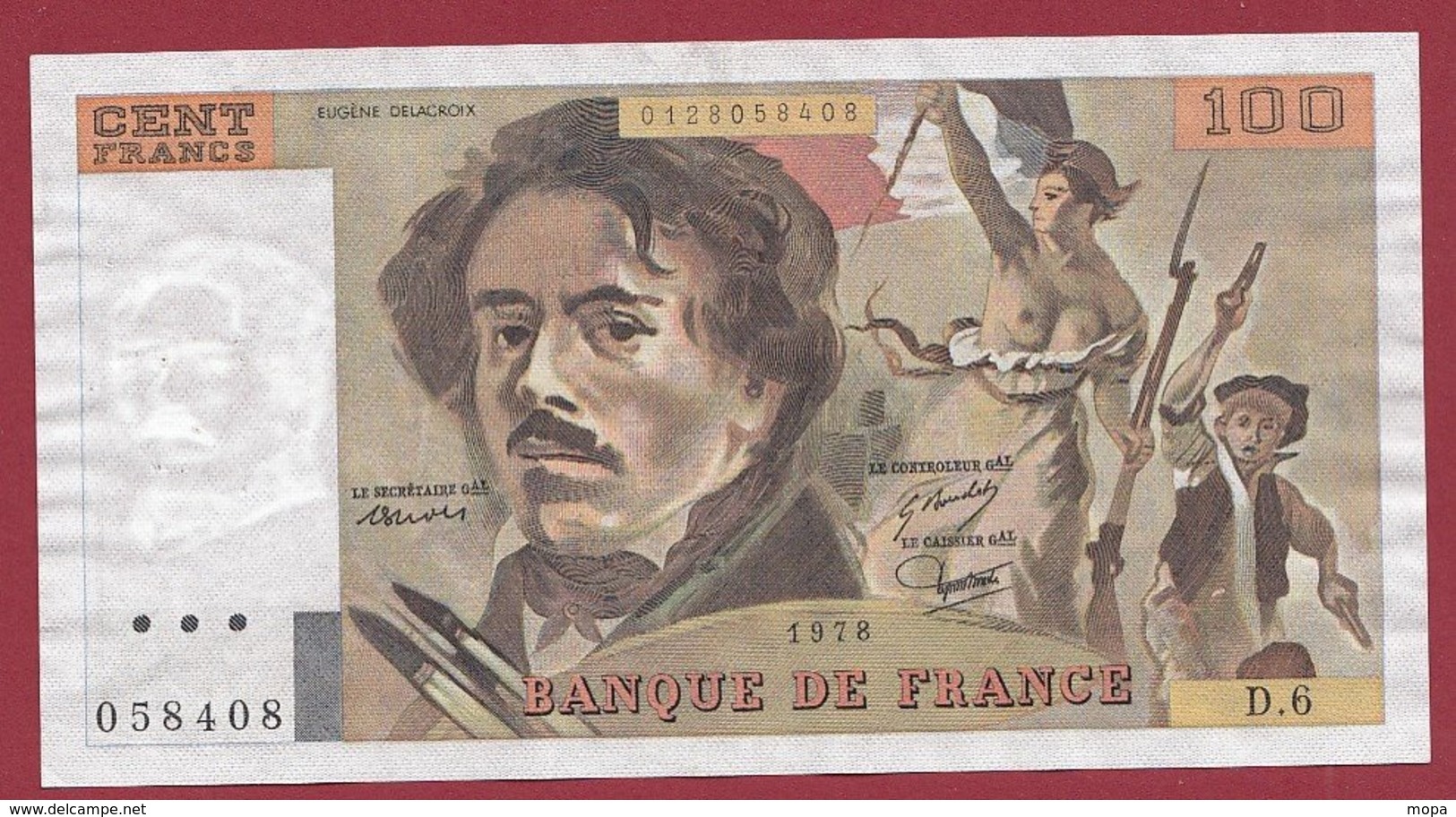 100 Francs "Delacroix" 1978----VF/SUP--ALPH.D.6 - 100 F 1978-1995 ''Delacroix''