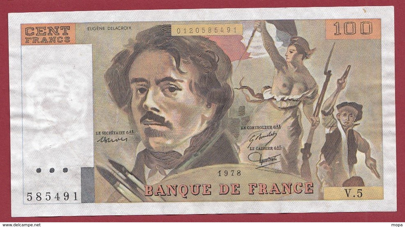 100 Francs "Delacroix" 1978----F/TTB+--ALPH.V.5 - 100 F 1978-1995 ''Delacroix''