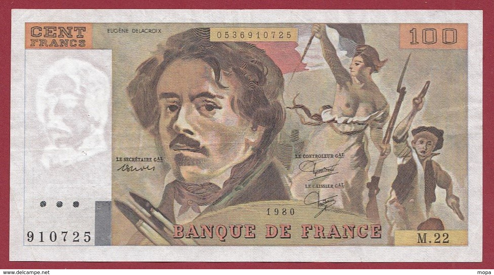 100 Francs "Delacroix" 1980----VF/SUP--ALPH.M.22 - 100 F 1978-1995 ''Delacroix''