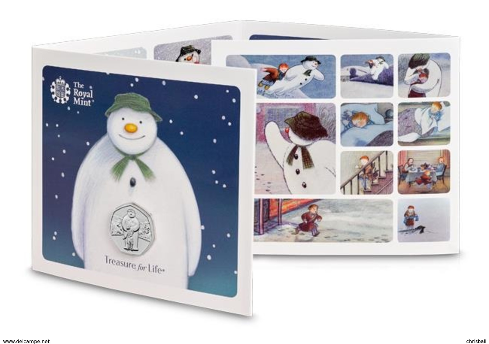 UK 50p Coin 2019 Snowman - Brilliant Uncirculated BU In Royal Mint Pres/Pack - 50 Pence