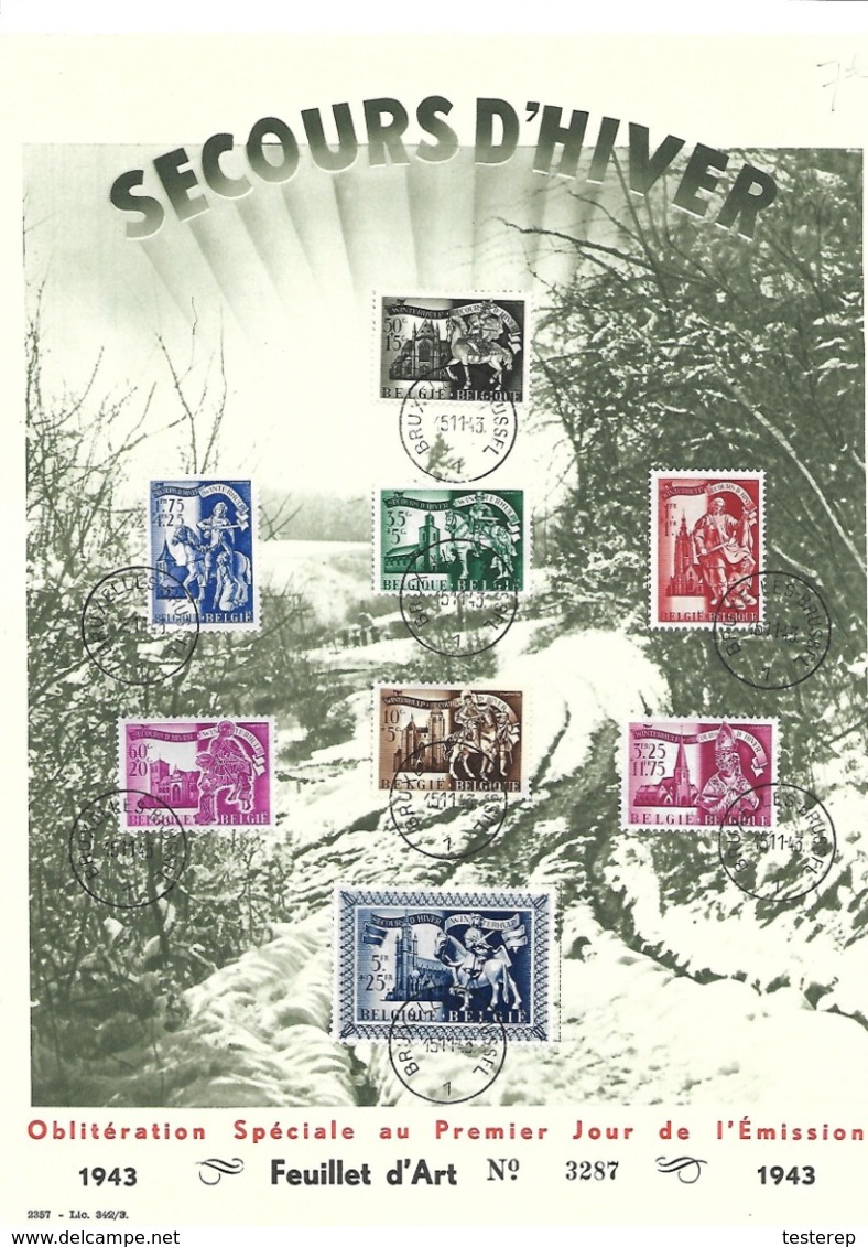 7e WINTERHULP /SECOURS D'HIVER 631/638 1ste Dag  Op Speciaal Blad / Feuillet Spéciale  15.11.1943 - Other & Unclassified