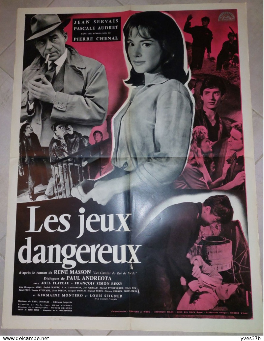 "Les Jeux Dangereux" J. Servais, P. Audret...1958 - Affiche 60x80 - TTB - Affiches & Posters