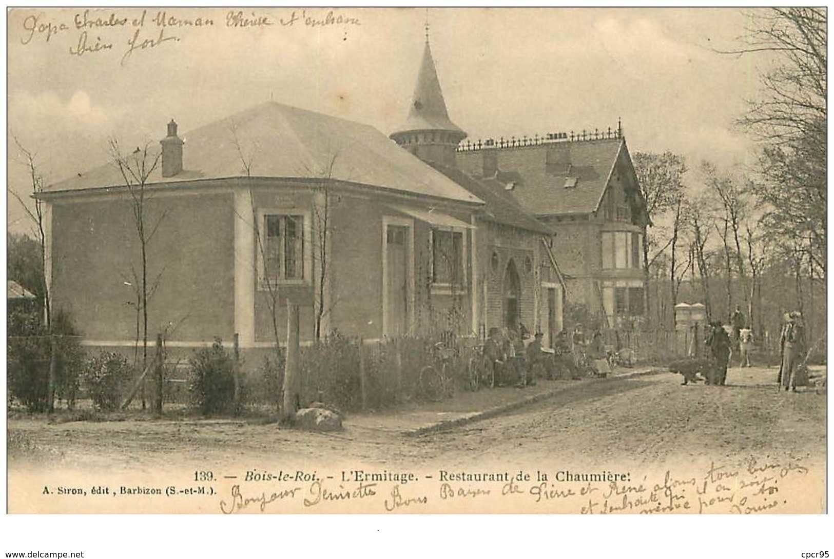 77.BOIS-LE-ROI.n°10578.L'ERMITAGE.RESTAURANT DE LA CHAUMIERE - Bois Le Roi