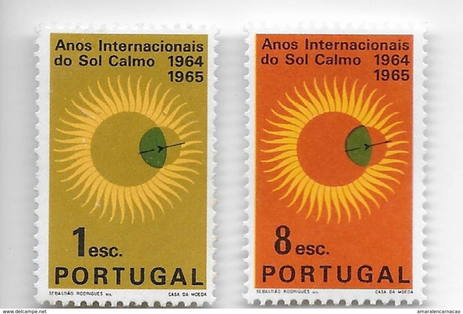 TIMBRES- STAMPS- SELLOS- FRANCOBOLLI- PORTUGAL - 1964 - ANNEE INTERNATIONALE DU SOLEIL CALM -SÉRIE DE TIMBRES NEUFS -MNH - Astrologia