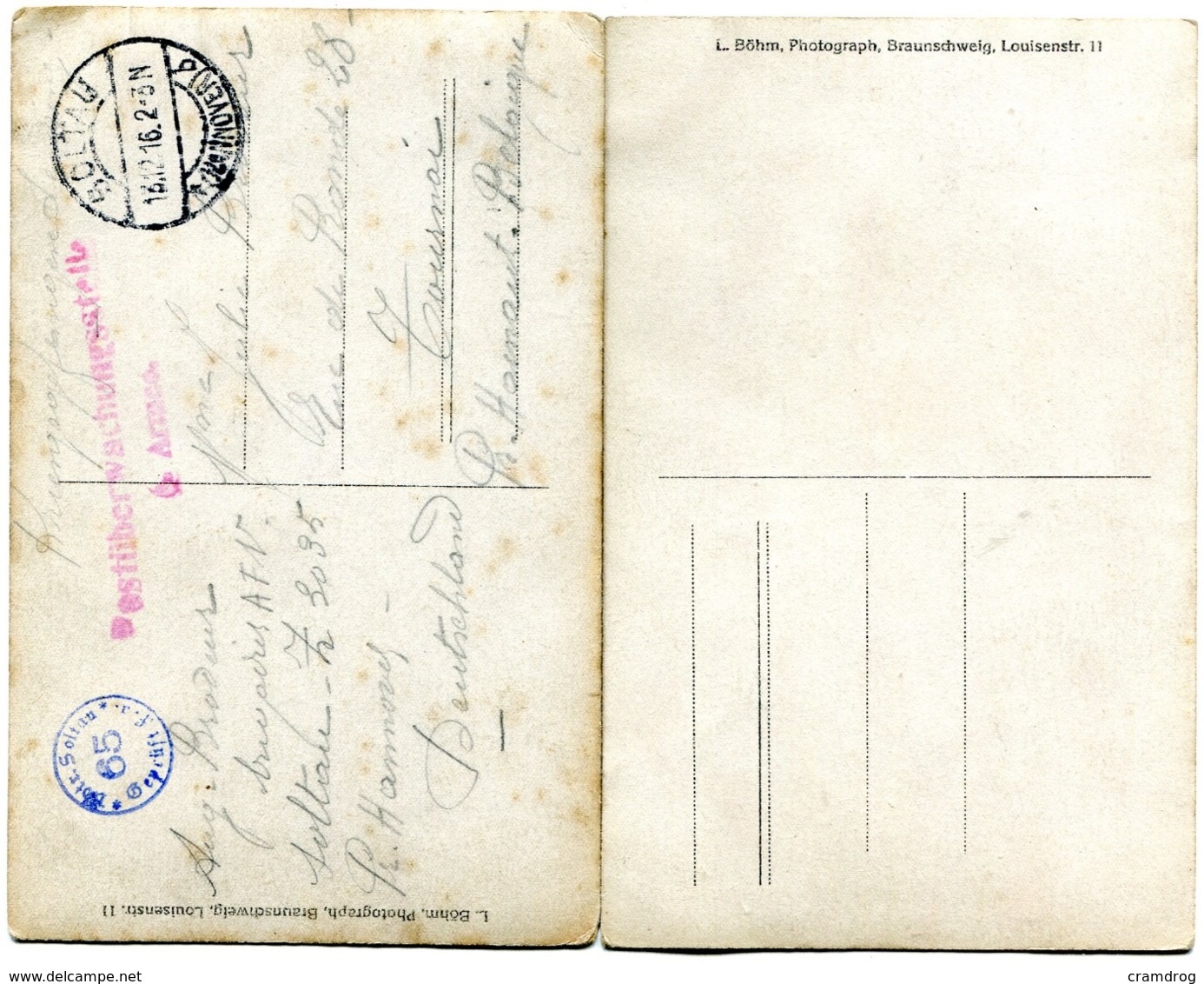 Correspondance De Guerre Camp De Prisonniers Soltau 2 Cartes Photos 2 Scans - Weltkrieg 1914-18