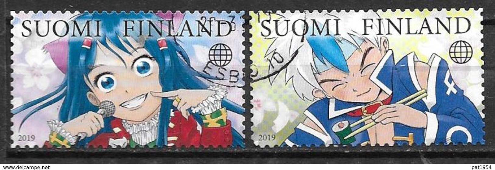 Finlande 2019 N° 2590/2591 Oblitérés Mangas - Used Stamps