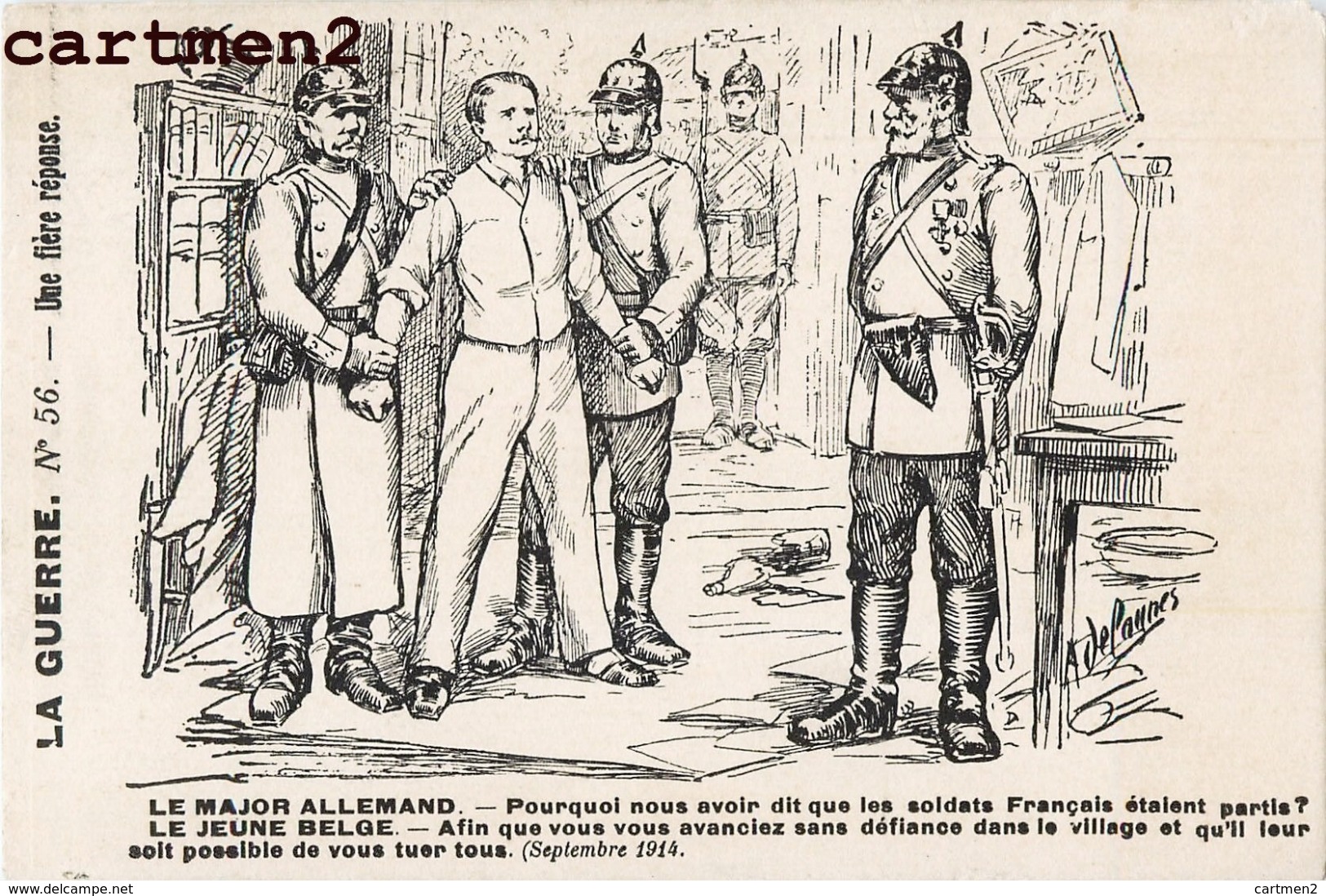 LA GUERRE N°56 BELGIQUE MAJOR ALLEMAND CARICATURE MILITAIRE GUERRE ILLUSTRATEUR DE CAUNES KARICATUR - Oorlog 1914-18