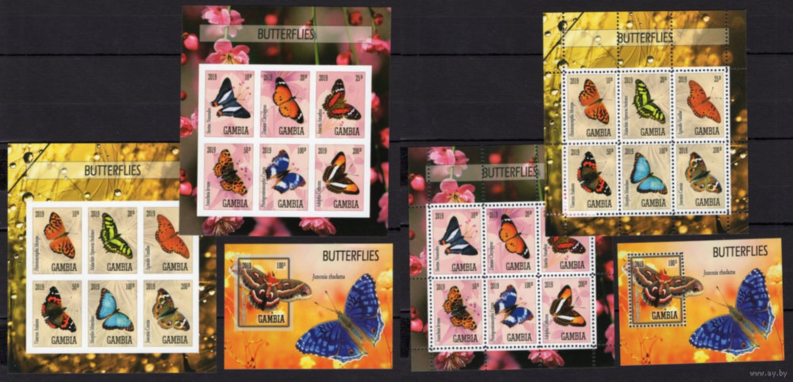 2 MNH Series - Butterflies - Fauna - Nature - 2019 - Gambia - Mariposas