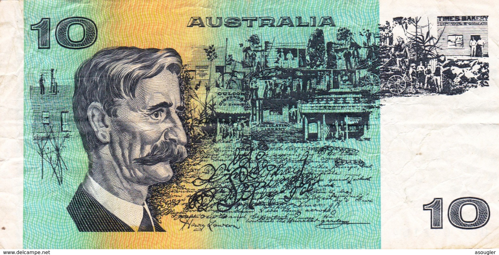 AUSTRALIA 10 DOLLARS ND 1985 VG-F P-45e "free Shipping Via Registered Air Mail" - 1974-94 Australia Reserve Bank