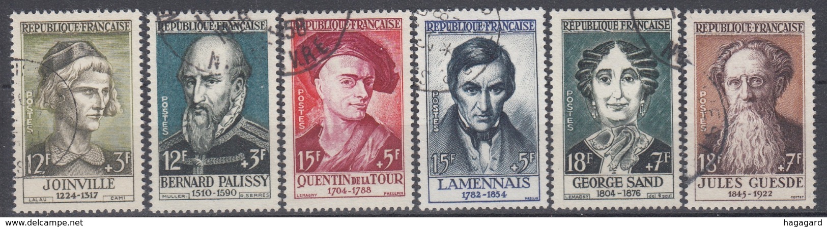 +B1659. France 1957. Célébrités. Yvert 1108-13. Oblitérés - Used Stamps