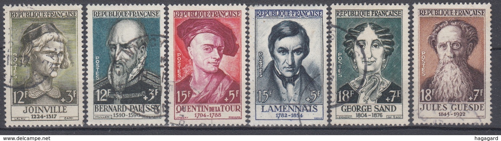 +B1661. France 1957. Célébrités. Yvert 1108-13. Oblitérés - Used Stamps