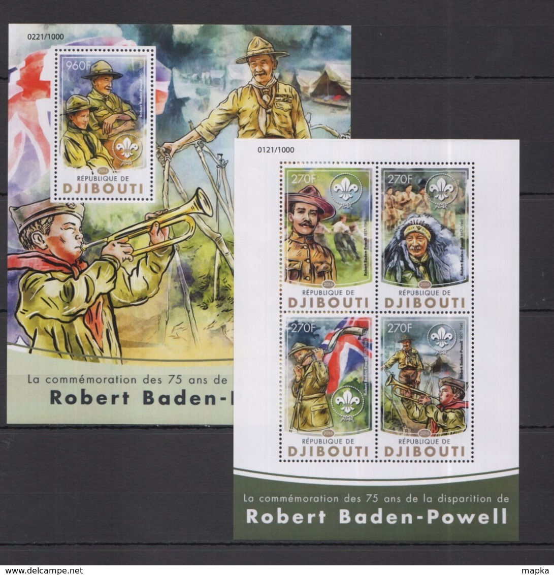 DJ017 2016 DJIBOUTI SCOUTING BOY SCOUTS COMMEMORATION BADEN-POWELL KB+BL MNH - Altri & Non Classificati